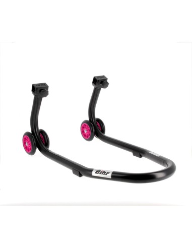 BIHR Home Track Front Stand Matt Black Pink Wheels