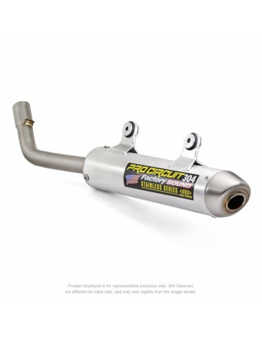 PRO CIRCUIT 304 Muffler Brushed Aluminum/Stainless Steel End Cap KTM/Husqvarna