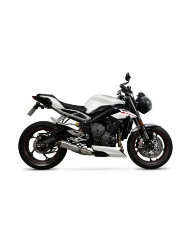 SCORPION Toba de eșapament roșu Oțel inoxidabil/Capac ABS negru Triumph Street Triple 765