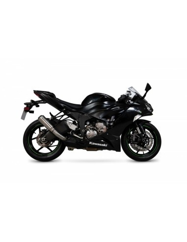 SCORPION Toba de eșapament roșu din oțel inoxidabil/Capac ABS negru Kawasaki Ninka ZX-6R