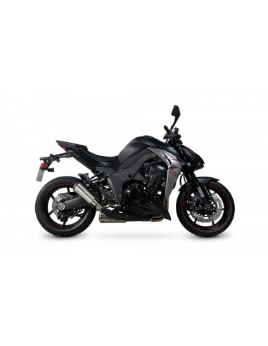 Toba de eșapament dublă SCORPION Red Power din oțel inoxidabil/capăt ABS negru Kawasaki Z1000