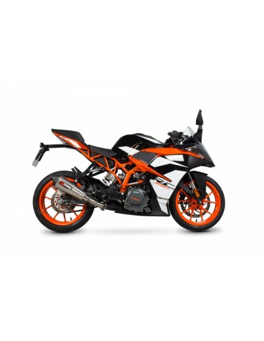 SCORPION Toba de eșapament paralelă Serket Oțel inoxidabil/Capac ABS negru KTM RC390