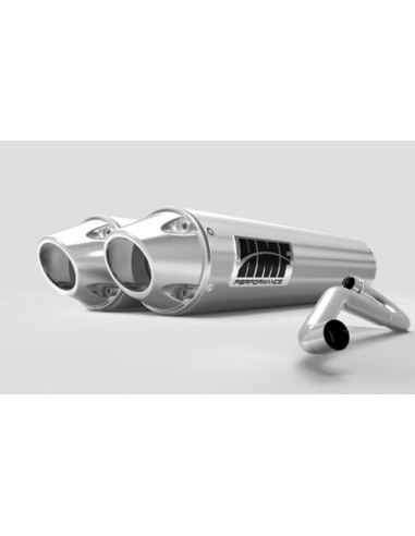 HMF Dual Performance Series Silencer - Brushed Stainless Steel/ Euro Polaris RZR