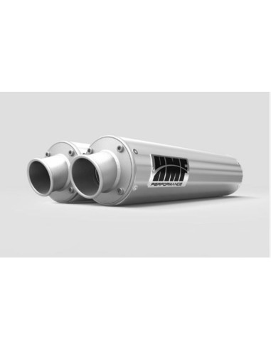 HMF Dual Performance Series Silencer - Brushed Stainless Steel/ Turn Down Polaris RZR