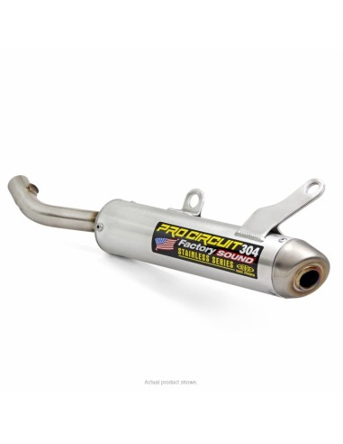 PRO CIRCUIT 304 Muffler Brushed Aluminum/Stainless Steel End Cap Yamaha YZ250