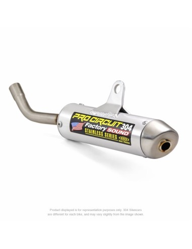 PRO CIRCUIT 304 Muffler Brushed Aluminum/Stainless Steel End Cap KTM/Husqvarna