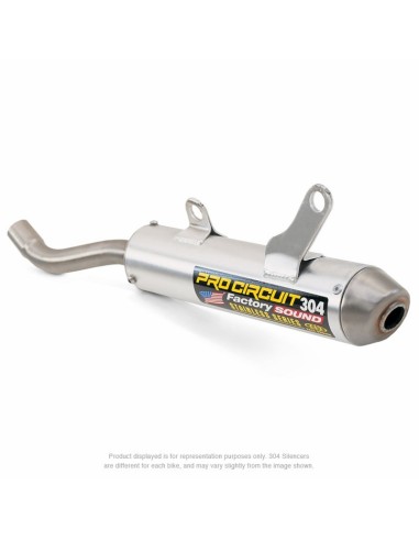 PRO CIRCUIT 304 Muffler Brushed Aluminum/Stainless Steel End Cap Kawasaki KX250