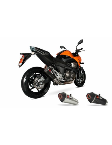 Capacul SCORPION Serket Taper din oțel inoxidabil Slip-On ABS negru Kawasaki Z800e