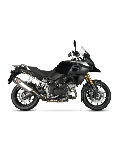 Capacul SCORPION Serket din oțel inoxidabil Slip-On ABS negru Suzuki V-Strom 1000