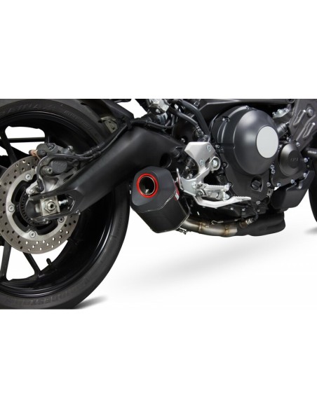 SCORPION Serket Parallel Carbon Slip-On/Black ABS End Cap Yamaha XSR900