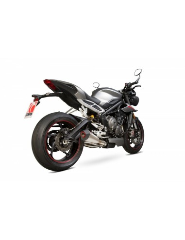 Capacul SCORPION Serket Taper din oțel inoxidabil Slip-On ABS negru Triumph Street Triple 765