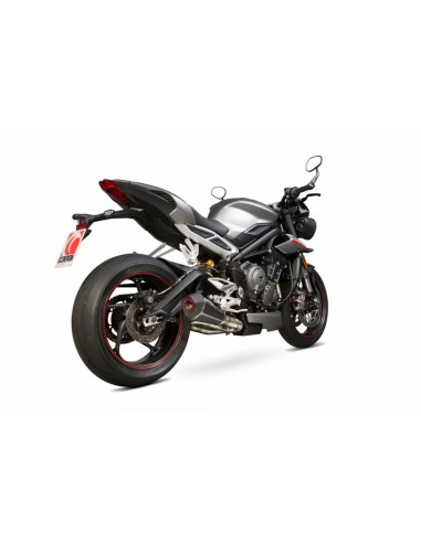 SCORPION Serket Taper Carbon Slip-On Black ABS End Cap Triumph Street Triple 765