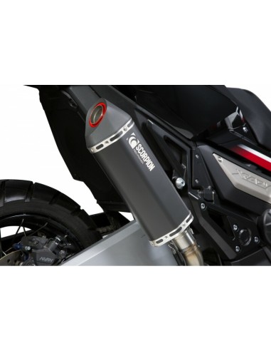 SCORPION Serket Parallel Black Ceramic Muffler/Black ABS End Cap Honda X-ADV