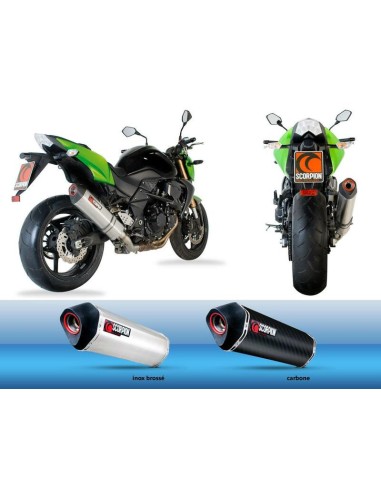 SCORPION SERKET BRUSHED STAINLESS FINISH MUFFLER FOR KAWASAKI