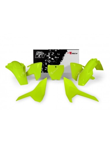 Kit plastic RACETECH Galben neon Husqvarna
