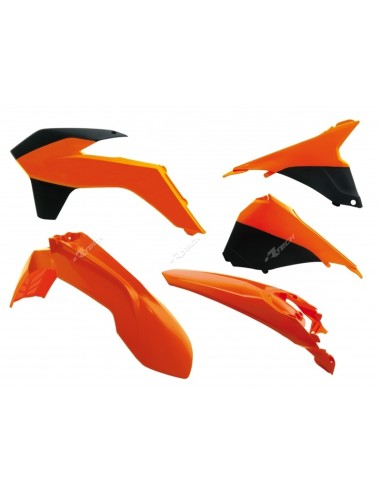 Kit plastic RACETECH Culoare OEM (2014) Portocaliu/Negru KTM EXC/EXC-F 125 AND +