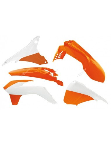 Kit plastic RACETECH Culoare OEM (15-16) Portocaliu/Alb KTM