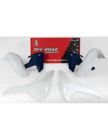 Kit plastic RACETECH Culoare OEM (2017) Alb/Albastru Husqvarna