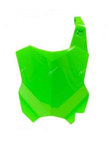 RACETECH Front Number Plate Neon Green Kawasaki