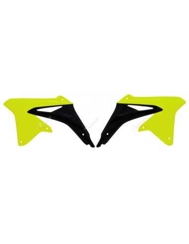 RACETECH Radiator Covers Neon Yellow/Black Suzuki RM-Z450