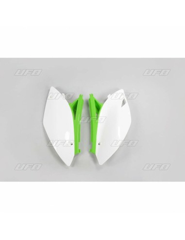 Panouri laterale UFO Alb/Verde Kawasaki KX450F