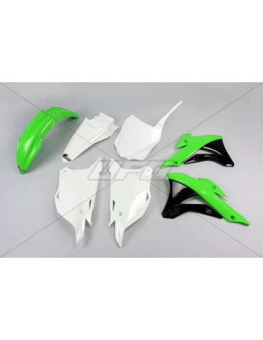 UFO Plastic Kit OEM Color (2016) Green/Black/White Kawasaki KX85