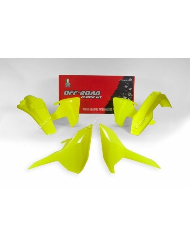 Kit plastic RACETECH Galben neon Husqvarna TE/FE