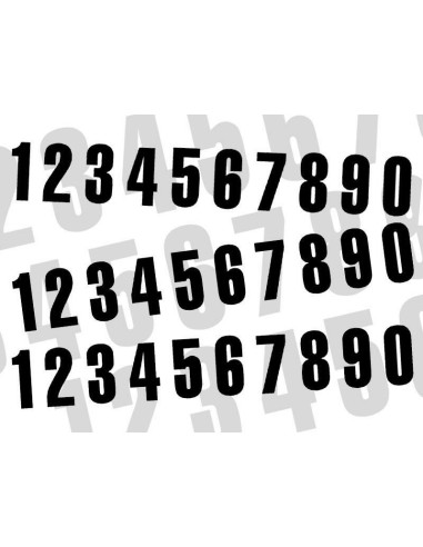 BLACKBIRD Race Numbers Kit 0 to 9 130x70mm Black