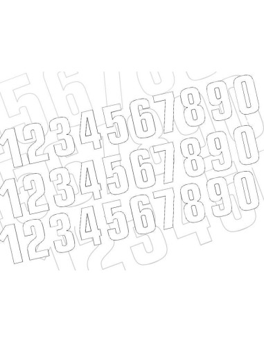 BLACKBIRD Race Numbers Kit 0 to 9 160x75mm White
