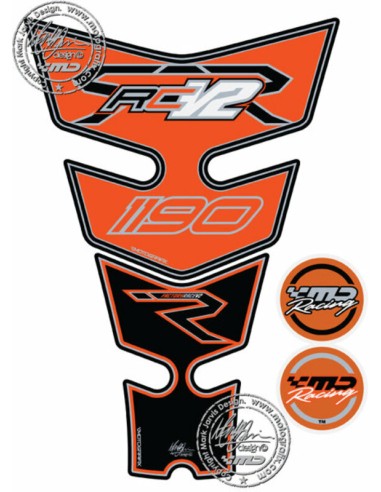 MOTOGRAFIX Tank Pad 4pcs Orange/Black KTM RC8-R