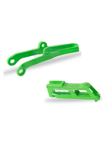 POLISPORT Chain Guide + Slider Kit Green Kawasaki KX450F