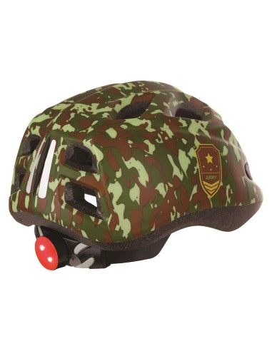 POLISPORT Helmet Junior Army with Led Light Size S 52/56 cm