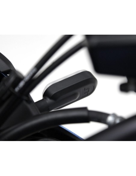 DENALI T3 Switchback M8 LED 2in1 Indicator DRL Combination Body Black / Lens Clear (Pair), Front