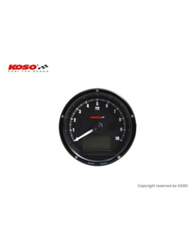 KOSO Tachometer and Speedometer Black face max 10000 RPM // max 360km/h (with shiftlight)