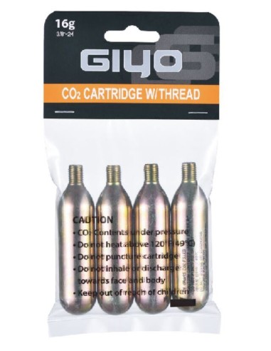 GIYO CO2 Cartridge 4X16g Set