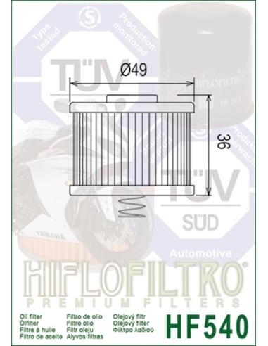 HIFLOFILTRO Oil Filter - HF540