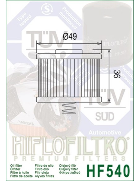 HIFLOFILTRO Oil Filter - HF540