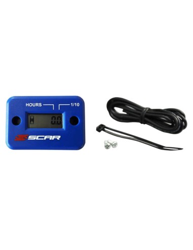 SCAR Hour-meter with Wire Velcro Fixing Blue