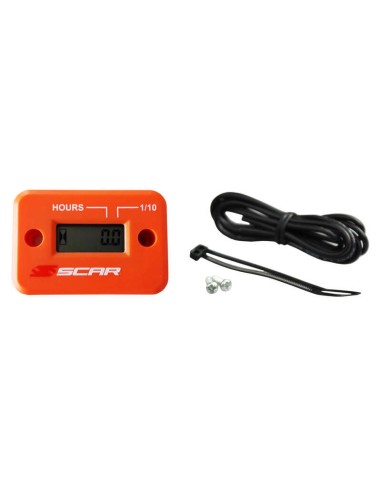 SCAR Hour-meter with Wire Velcro Fixing Orange