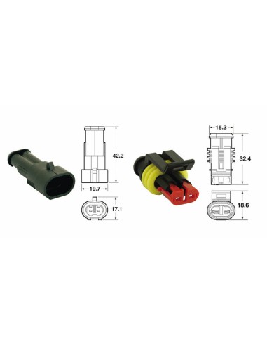 BIHR 2 plugs end set Generic Connectors - 5 sets