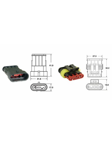 BIHR 4 plugs end set Generic Connectors - 5 sets