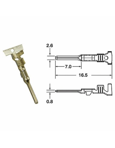 Conector tată generic BIHR Ø0,85 mm²/1,25 mm²