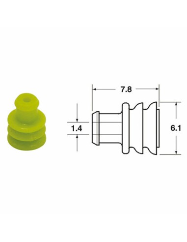 Garnituri din silicon generice BIHR Ø1,4mm Galben