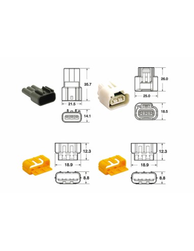 BIHR 3 plugs end set Connectors 090 FRKW OE Type - 5 sets