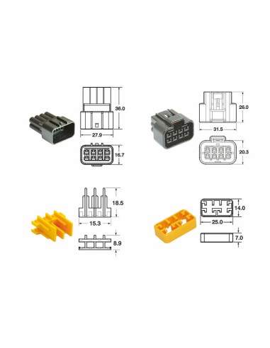 Set de capete BIHR 8 mufe Conectori 090 FRKW OE Tip - 5 seturi