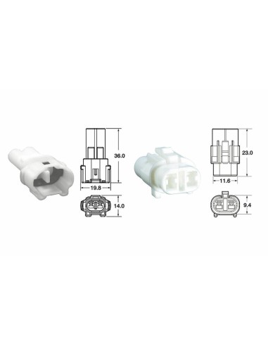 Set de capete BIHR 2 fișe Conectori 090 seria SMTO OE Tip Ø0,85mm²/1,25mm² - 5 seturi