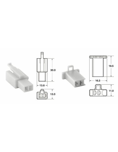 BIHR 2 plugs end set Connectors 110 ML OE Type Ø0,5mm²/0,85mm² - 5 sets