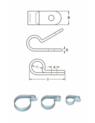 BIHR Cable Clamp White Plastic Ø8mm 10 pieces