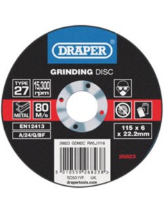 DRAPER Grinding Disc Ø115mm...